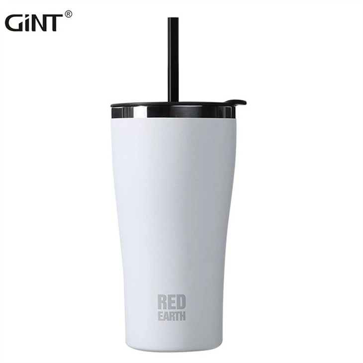 Multi Colors Modern Stainless Steel Iced Coffee Travel Tumbler With Straw